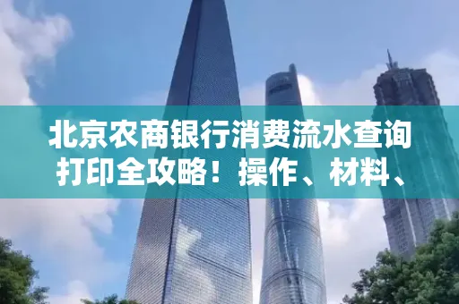 北京农商银行消费流水查询打印全攻略!操作、材料、避坑指南都在这里