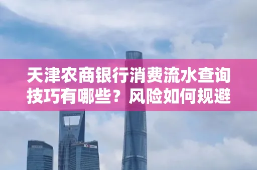 天津农商银行消费流水查询技巧有哪些?风险如何规避?