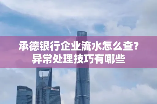 承德银行企业流水怎么查?异常处理技巧有哪些
