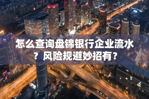 怎么查询盘锦银行企业流水?风险规避妙招有?